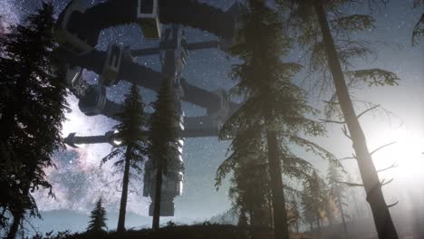 Alien-Spaceship-over-Forest